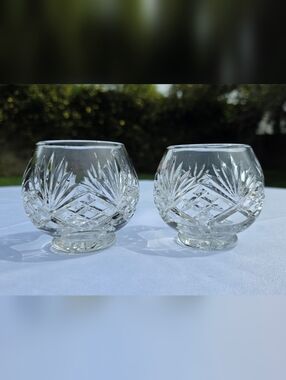 2 Crystal Clear Industries 24% Lead Crystal Votive Holders  | Essex Pattern